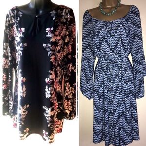 2 Dresses, 1 black & white & 1 blue & White dress